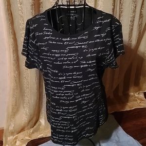 Black written t-shirt